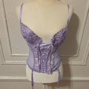 Elegant Purple Lace Corset